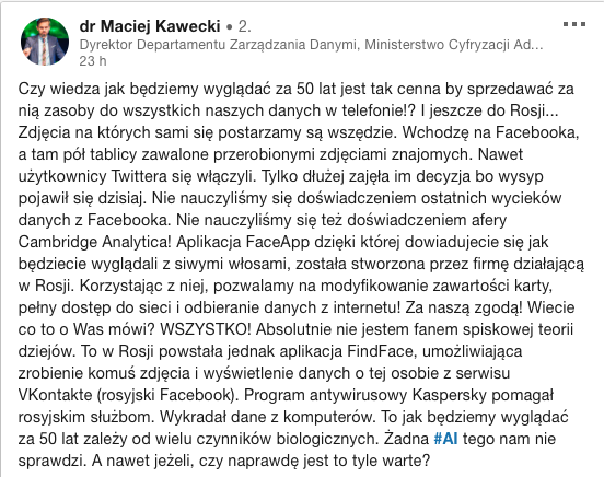 FaceApp Maciej Kawecki